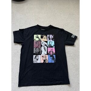 Taylor Swift Eras Tour Concert T-Shirt Size M Black Tour Dates Graphic